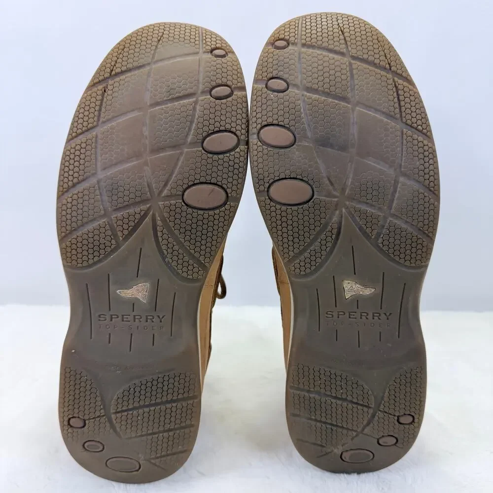 Sperry Top-Sider Men’s Billfish 3-Eye Tan Leather Boat Shoes Size 10